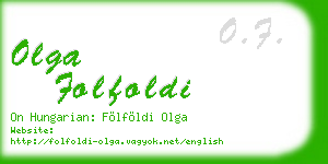 olga folfoldi business card